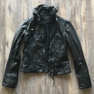 All Saints Black Belvedere Biker Leather Jacket